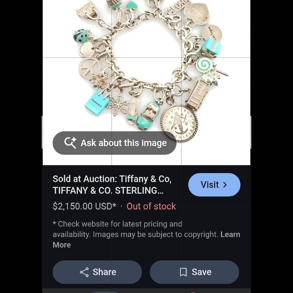 Tiffany& Co.Sterling Silver Charm Bracelet with Tiffany Blue Accents*UNAVAILBLE*